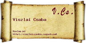 Viszlai Csaba névjegykártya